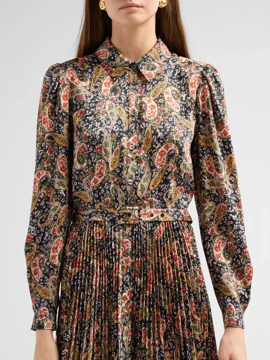 Cinq à Sept Women's Rose Paisley Reynolds Printed Tie-Waist Mini Dress | Thumbnail 5 Cinq à Sept Women's Rose Paisley Reynolds Printed Tie-Waist Mini Dress | Thumbnail 5