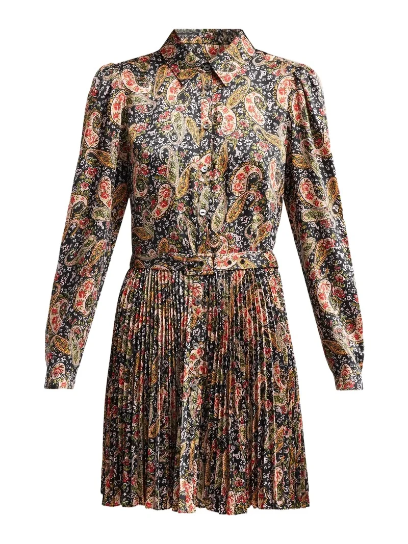 Women's Rose Paisley Reynolds Printed Tie-Waist Mini Dress Women's Rose Paisley Reynolds Printed Tie-Waist Mini Dress