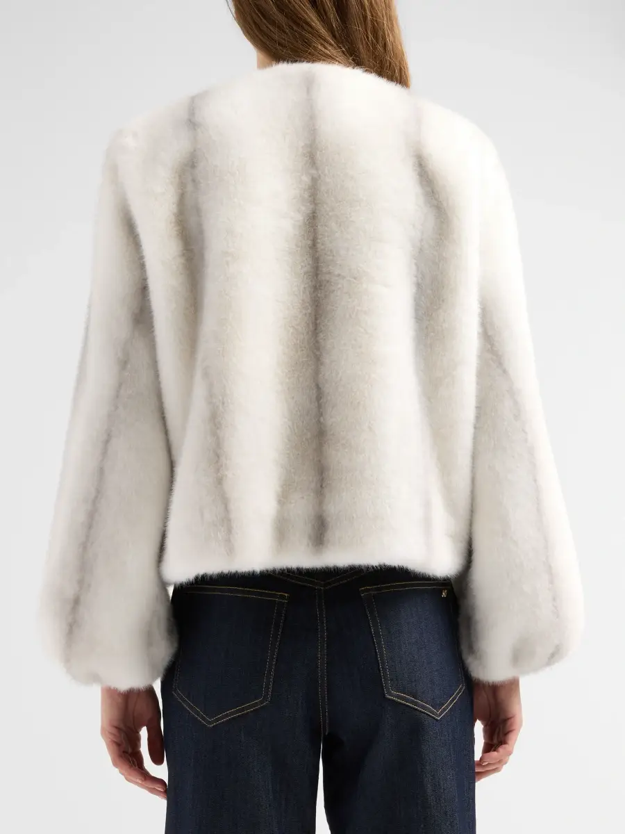 Cinq à Sept Women's Benson Embellished Bow Faux-Fur Jacket | Thumbnail 3 Cinq à Sept Women's Benson Embellished Bow Faux-Fur Jacket | Thumbnail 3