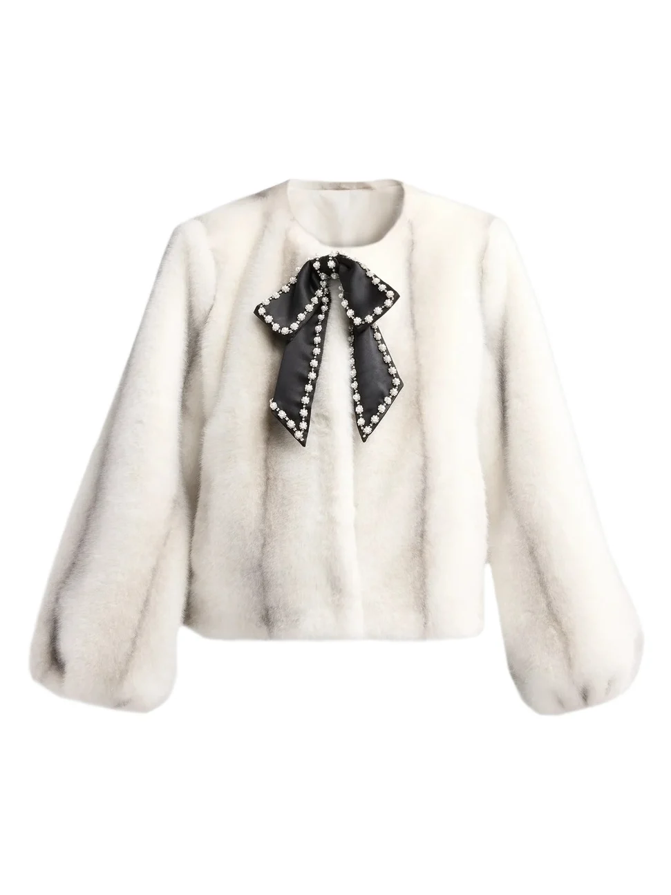 Women's Benson Embellished Bow Faux-Fur Jacket Women's Benson Embellished Bow Faux-Fur Jacket