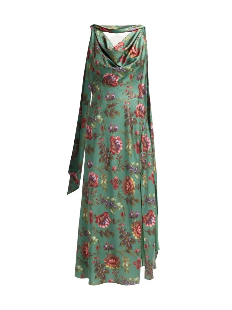 Women's Fresco Floral Satin Midi Dress Women's Fresco Floral Satin Midi Dress