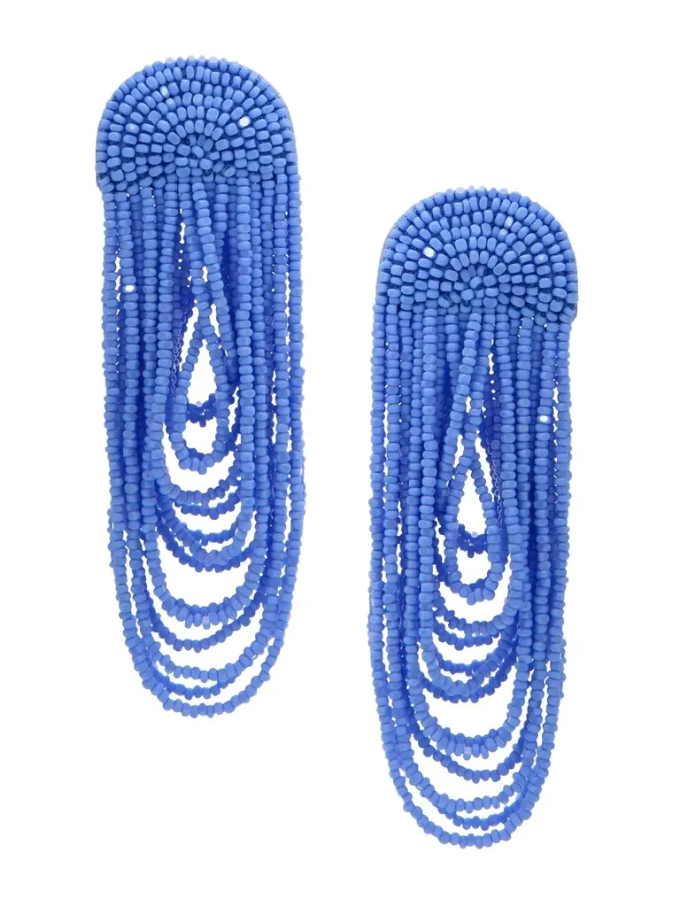 Women's 14K-Gold-Plated & Glass Beaded Clip-On Earrings Women's 14K-Gold-Plated & Glass Beaded Clip-On Earrings