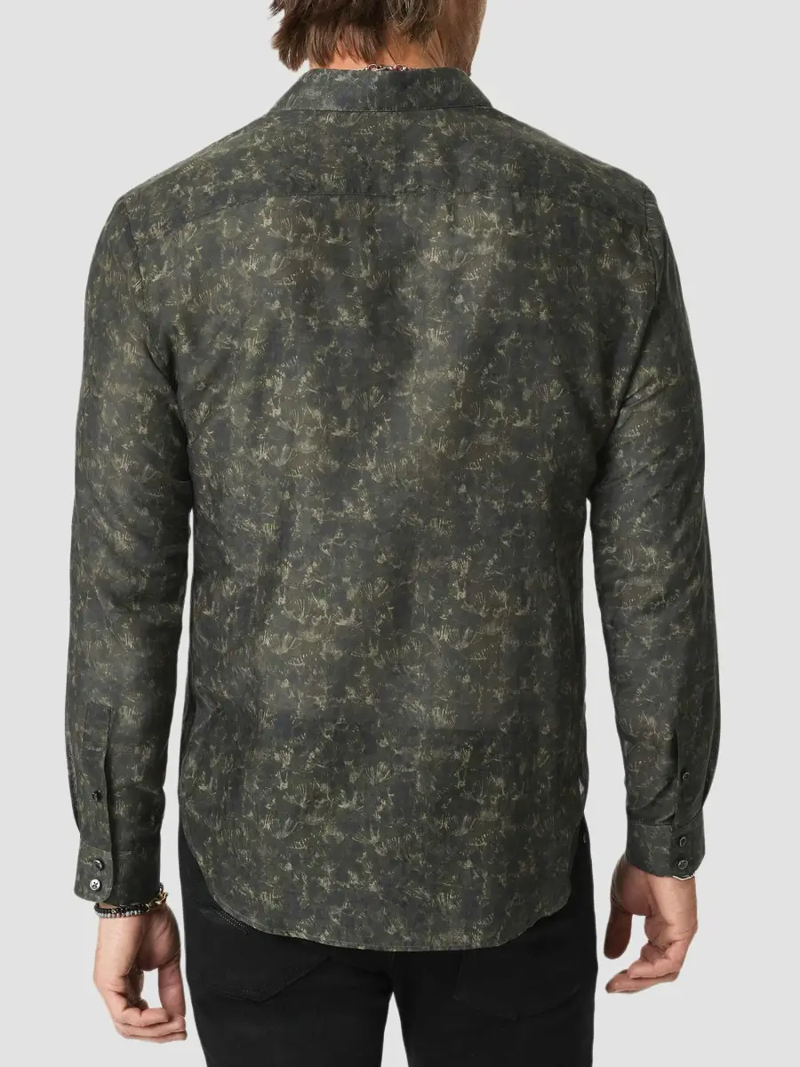 JOHN VARVATOS Men's Bucks Cotton-Silk-Blend Shirt | Thumbnail 3