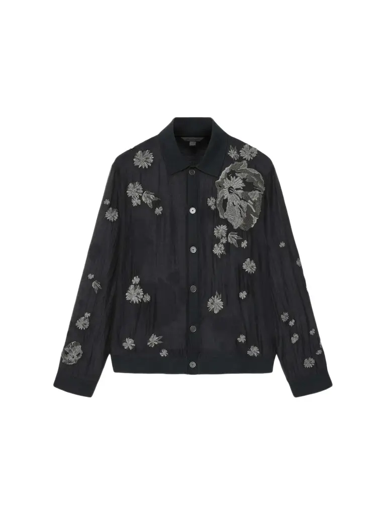 JOHN VARVATOS Men's Arden Embroidered Silk-Blend Shirt