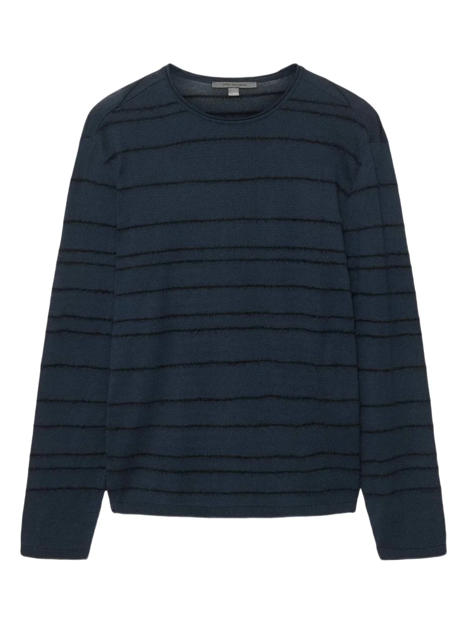 Men's Everly Textured Stripe Crewneck Top