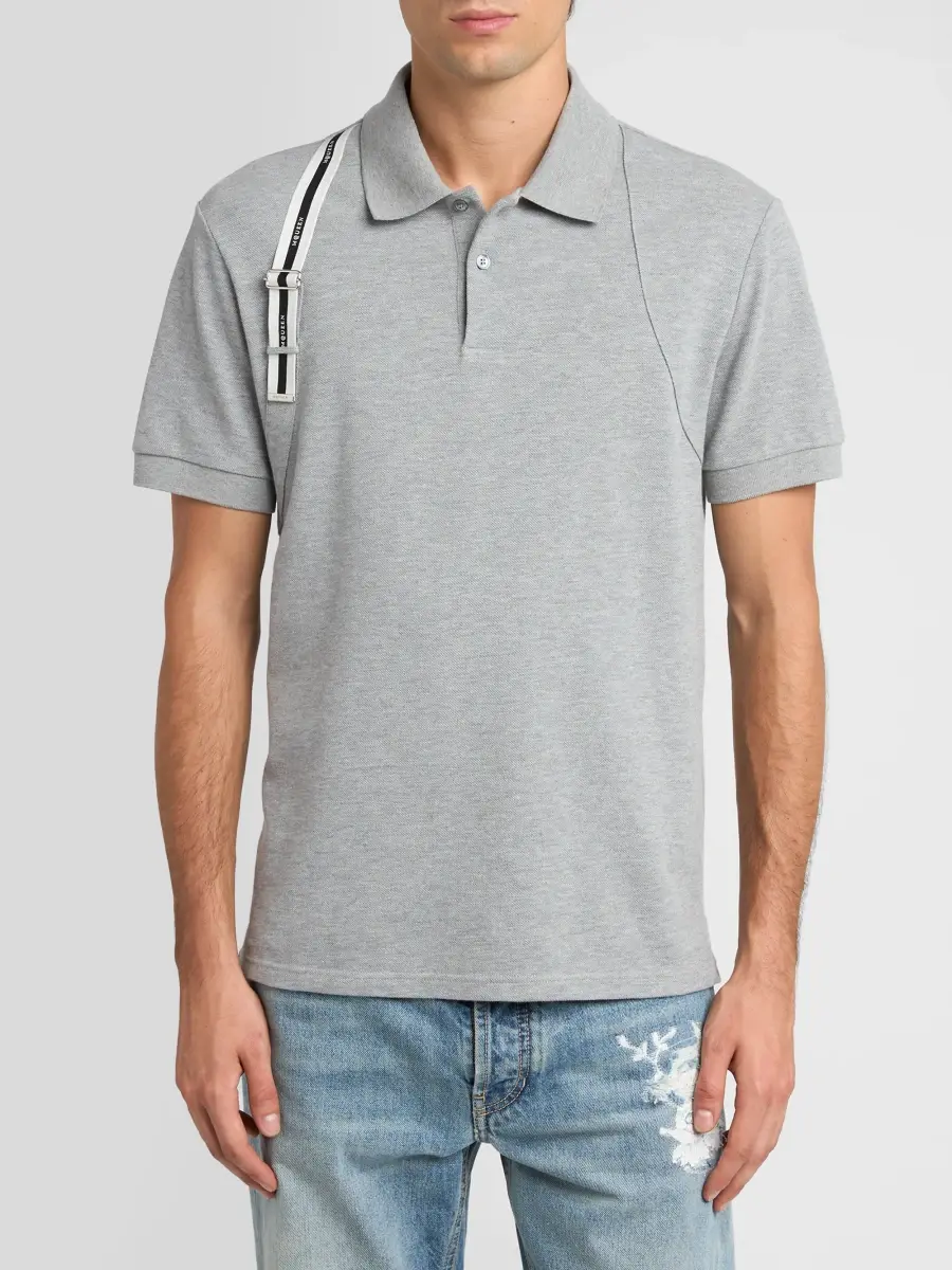 Alexander McQueen Men's Harness Cotton Polo Shirt | Thumbnail 4