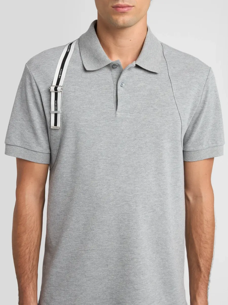 Alexander McQueen Men's Harness Cotton Polo Shirt | Thumbnail 5