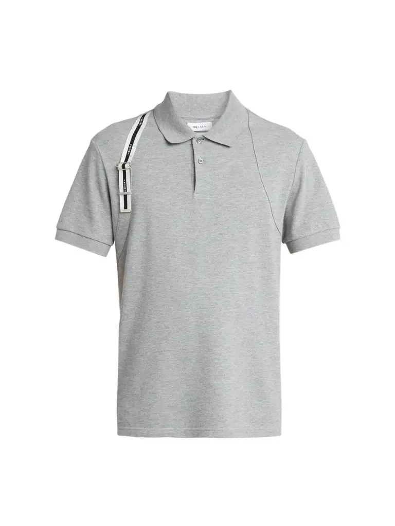 Alexander McQueen Men's Harness Cotton Polo Shirt