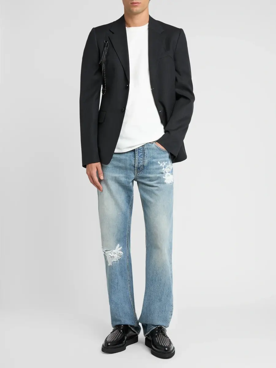 Alexander McQueen Men's Tassel-Trim Wool Jacket | Thumbnail 2 Alexander McQueen Men's Tassel-Trim Wool Jacket | Thumbnail 2