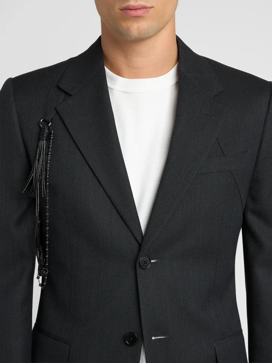 Alexander McQueen Men's Tassel-Trim Wool Jacket | Thumbnail 5 Alexander McQueen Men's Tassel-Trim Wool Jacket | Thumbnail 5