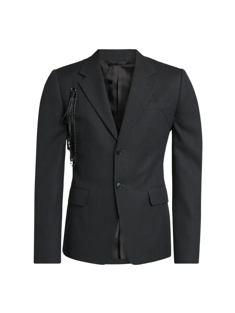 Alexander McQueen Men's Tassel-Trim Wool Jacket
