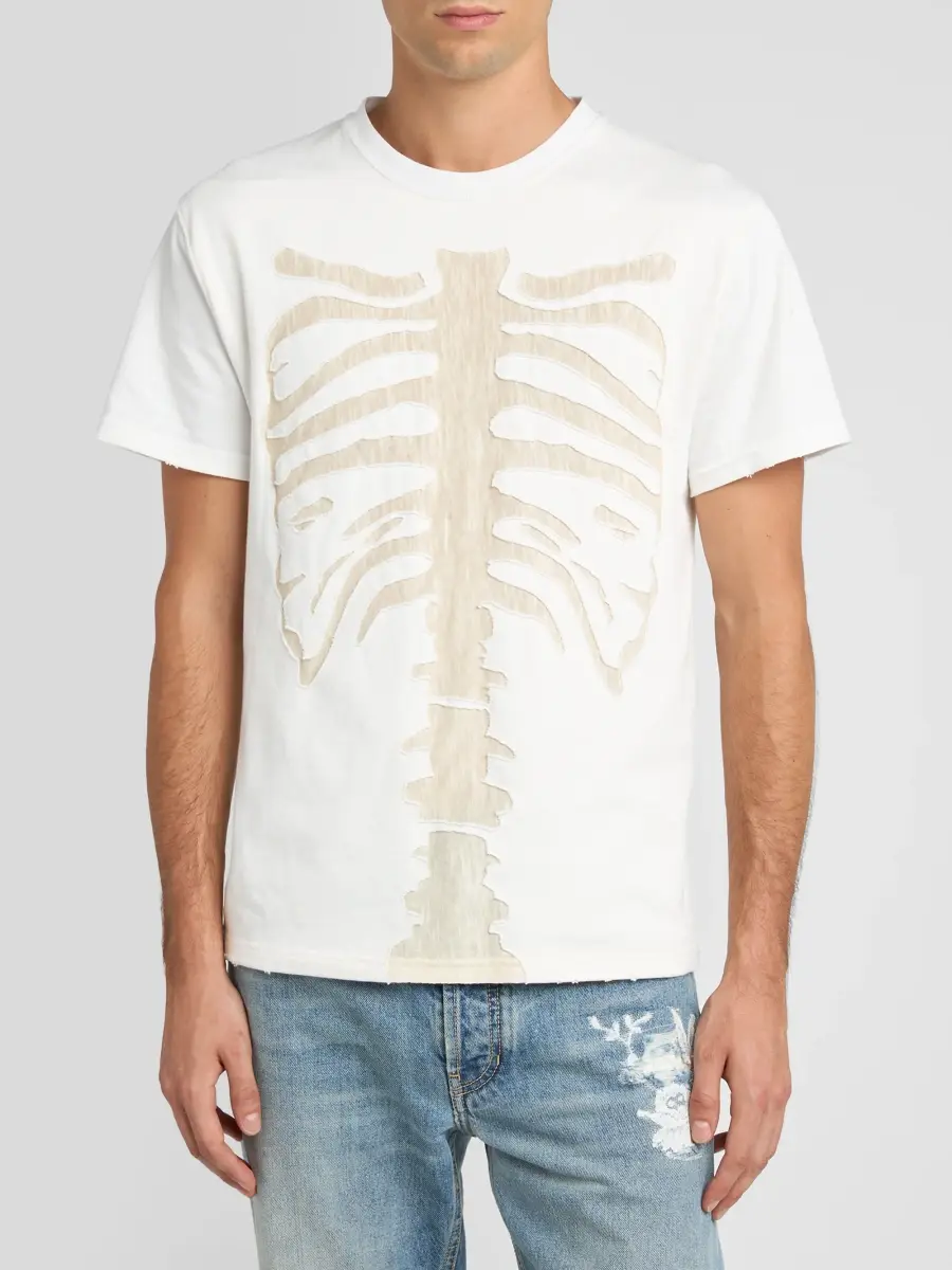 Alexander McQueen Men's Ribcage Cotton Jersey T-Shirt | Thumbnail 4