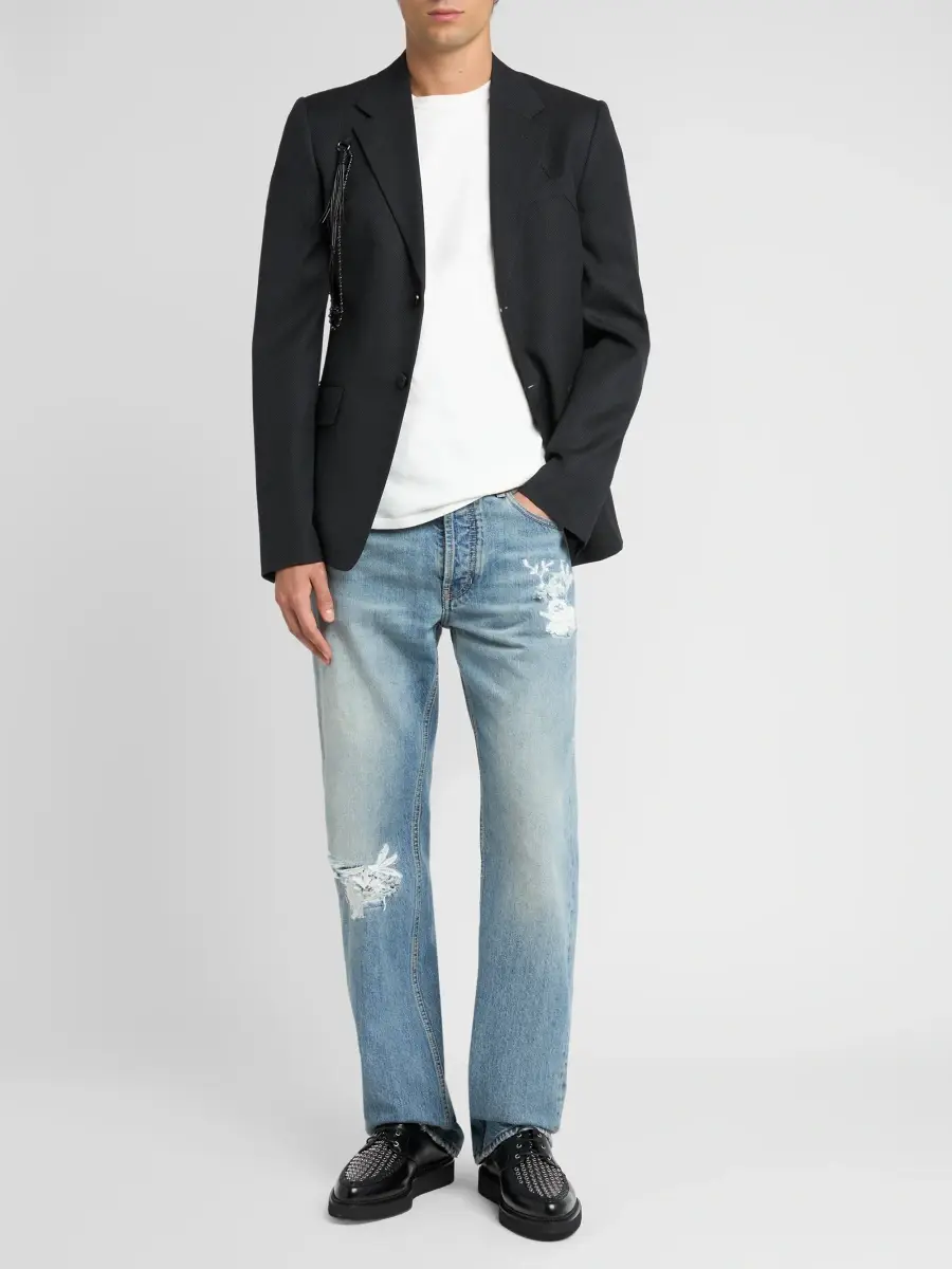Alexander McQueen Men's Logo-Embroidered Cotton T-Shirt | Thumbnail 2 Alexander McQueen Men's Logo-Embroidered Cotton T-Shirt | Thumbnail 2
