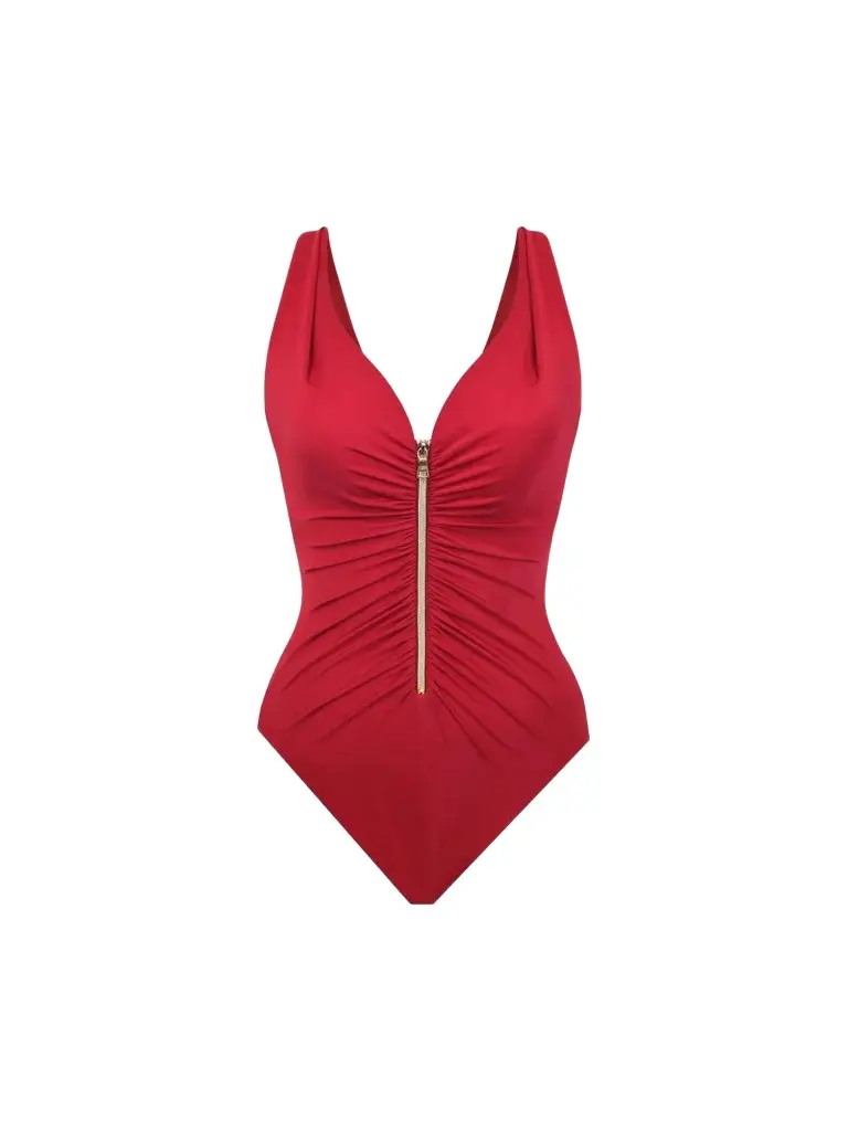 Miraclesuit Swim Women's Razzle Dazzle Zip One-Piece Swimsuit