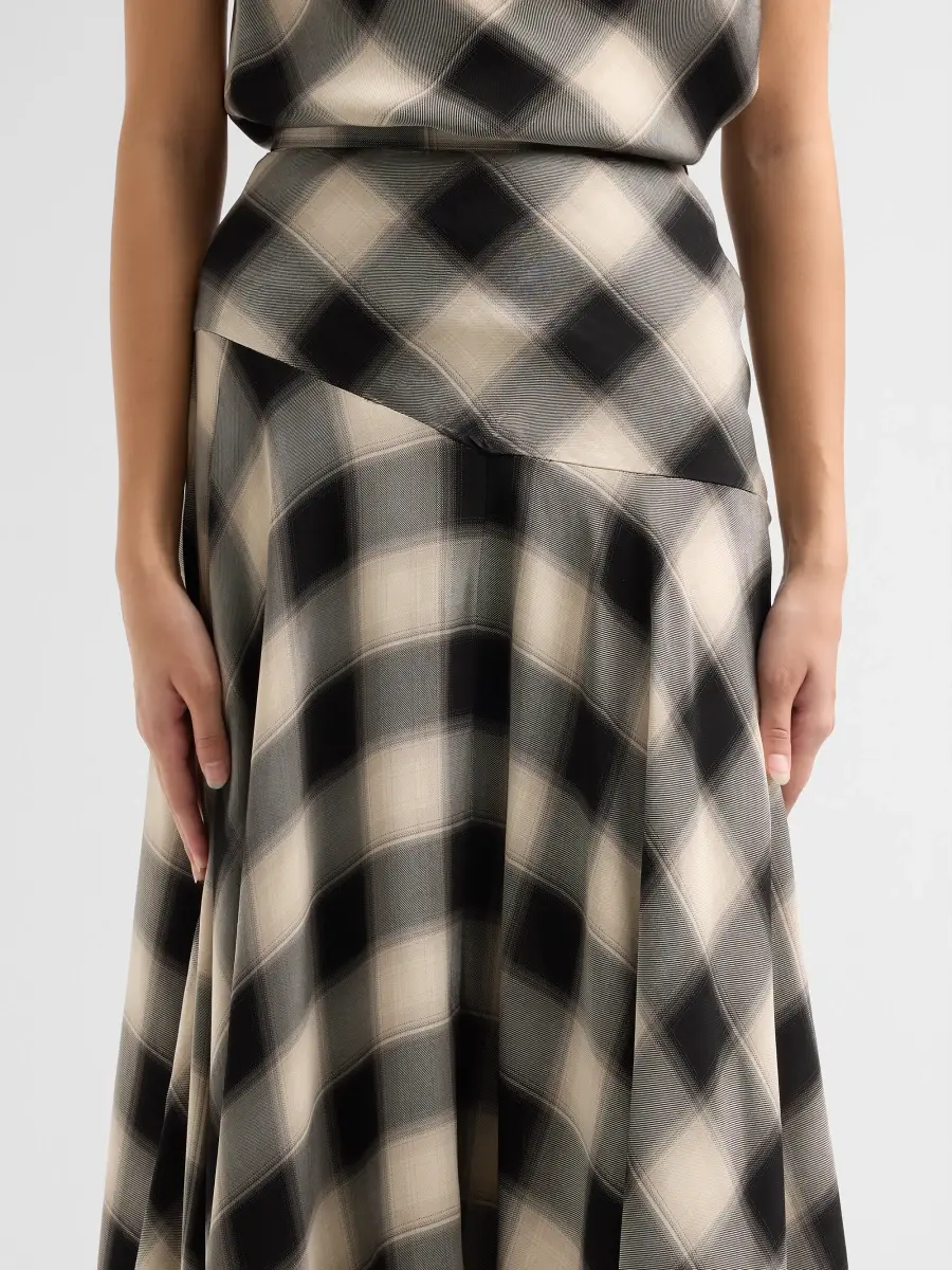 Adam Lippes Women's Tess Ombré Plaid Maxi Skirt | Thumbnail 5