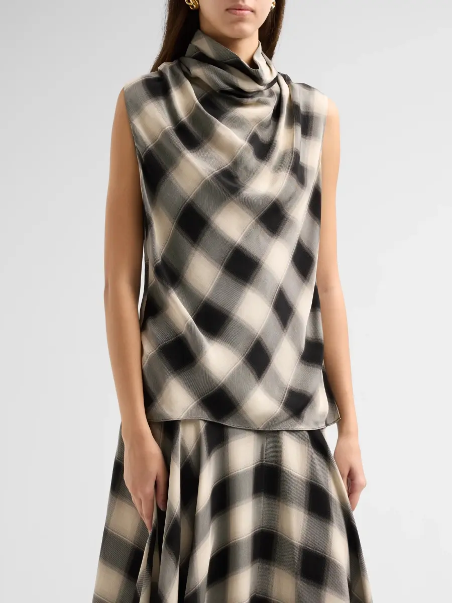 Adam Lippes Women's Kaia Ombré Plaid Top | Thumbnail 4 Adam Lippes Women's Kaia Ombré Plaid Top | Thumbnail 4