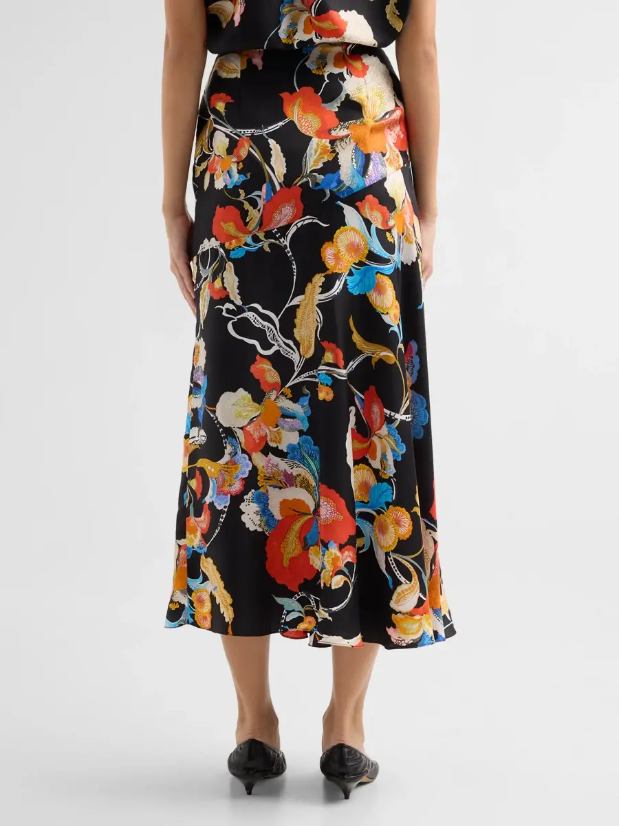 Adam Lippes Women's Tess Floral Silk Twill Midi Skirt | Thumbnail 3 Adam Lippes Women's Tess Floral Silk Twill Midi Skirt | Thumbnail 3