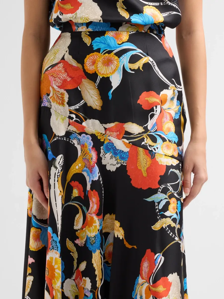 Adam Lippes Women's Tess Floral Silk Twill Midi Skirt | Thumbnail 5 Adam Lippes Women's Tess Floral Silk Twill Midi Skirt | Thumbnail 5