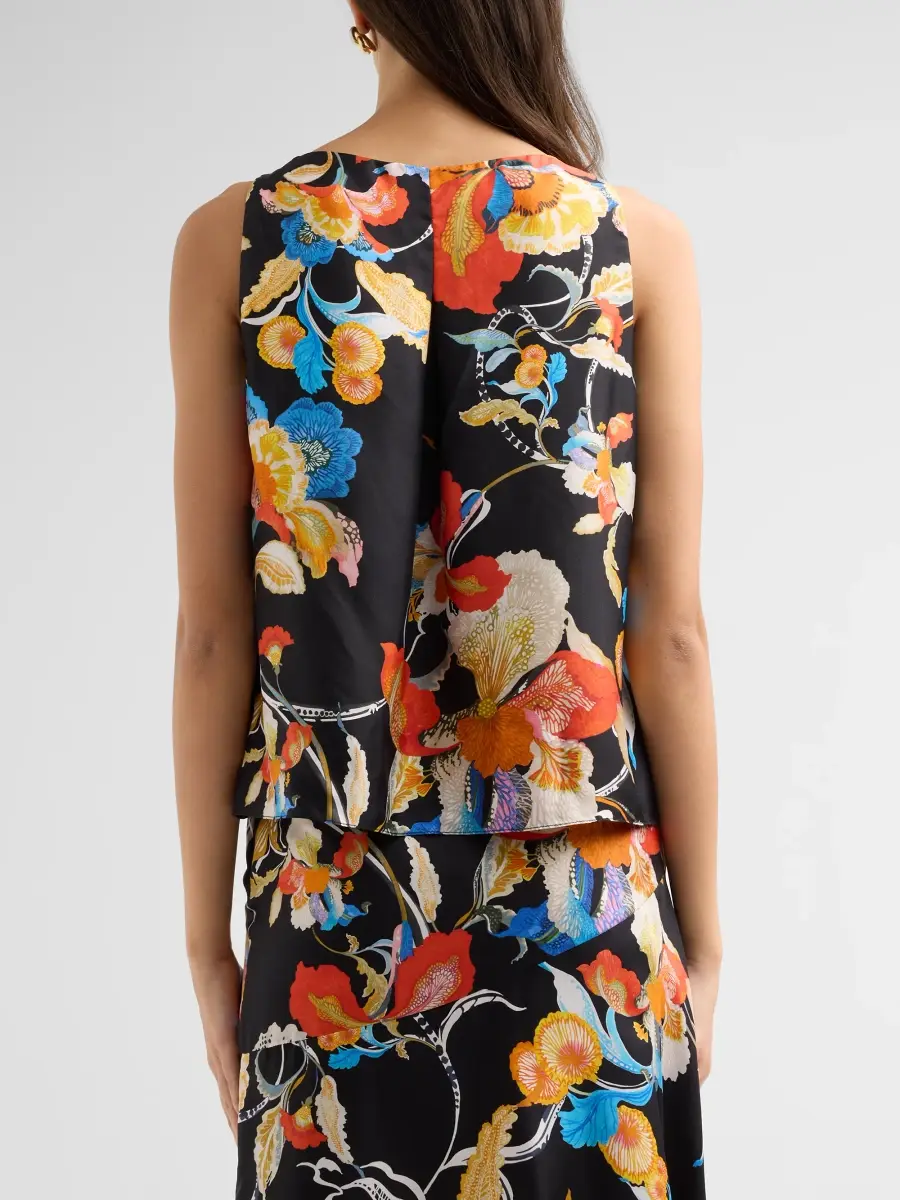 Adam Lippes Women's Nell Floral Silk Twill Top | Thumbnail 3 Adam Lippes Women's Nell Floral Silk Twill Top | Thumbnail 3