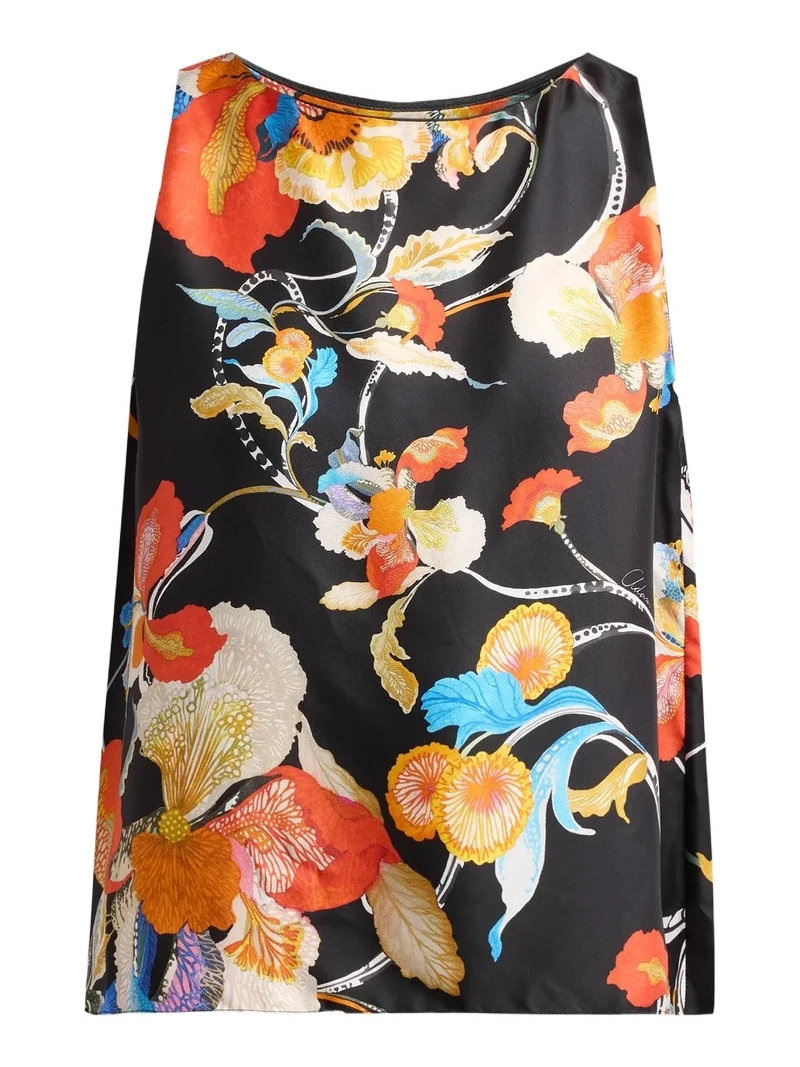 Adam Lippes Women's Nell Floral Silk Twill Top
