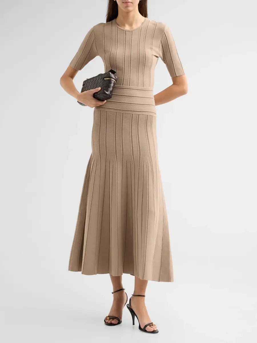 Adam Lippes Women's Cassidy Compact Jacquard Midi Dress | Thumbnail 2 Adam Lippes Women's Cassidy Compact Jacquard Midi Dress | Thumbnail 2
