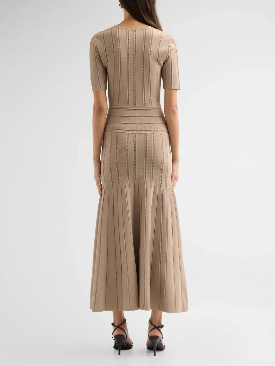 Adam Lippes Women's Cassidy Compact Jacquard Midi Dress | Thumbnail 3 Adam Lippes Women's Cassidy Compact Jacquard Midi Dress | Thumbnail 3