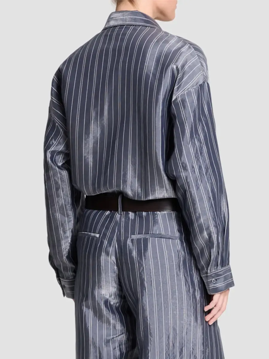 TWP Women's Something Borrowed Striped Cotton-Blend Shirt | Thumbnail 3