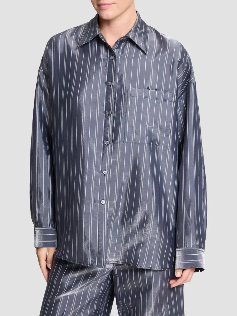 TWP Women's Something Borrowed Striped Cotton-Blend Shirt | Thumbnail 4