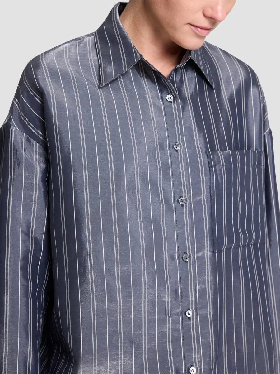 TWP Women's Something Borrowed Striped Cotton-Blend Shirt | Thumbnail 5
