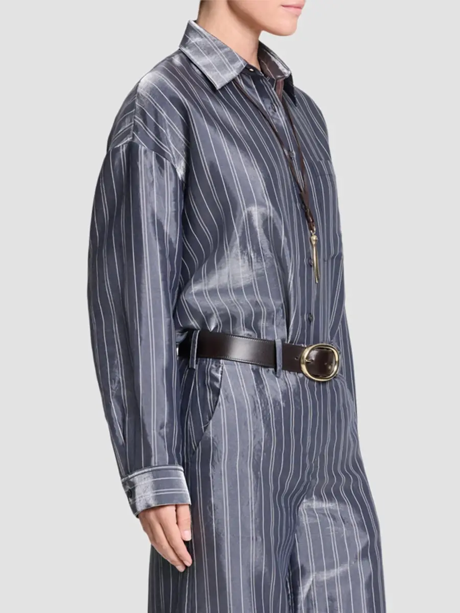 TWP Women's Something Borrowed Striped Cotton-Blend Shirt | Thumbnail 6