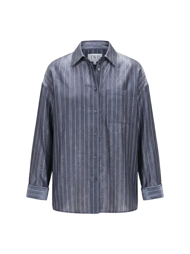 Women's Something Borrowed Striped Cotton-Blend Shirt Women's Something Borrowed Striped Cotton-Blend Shirt