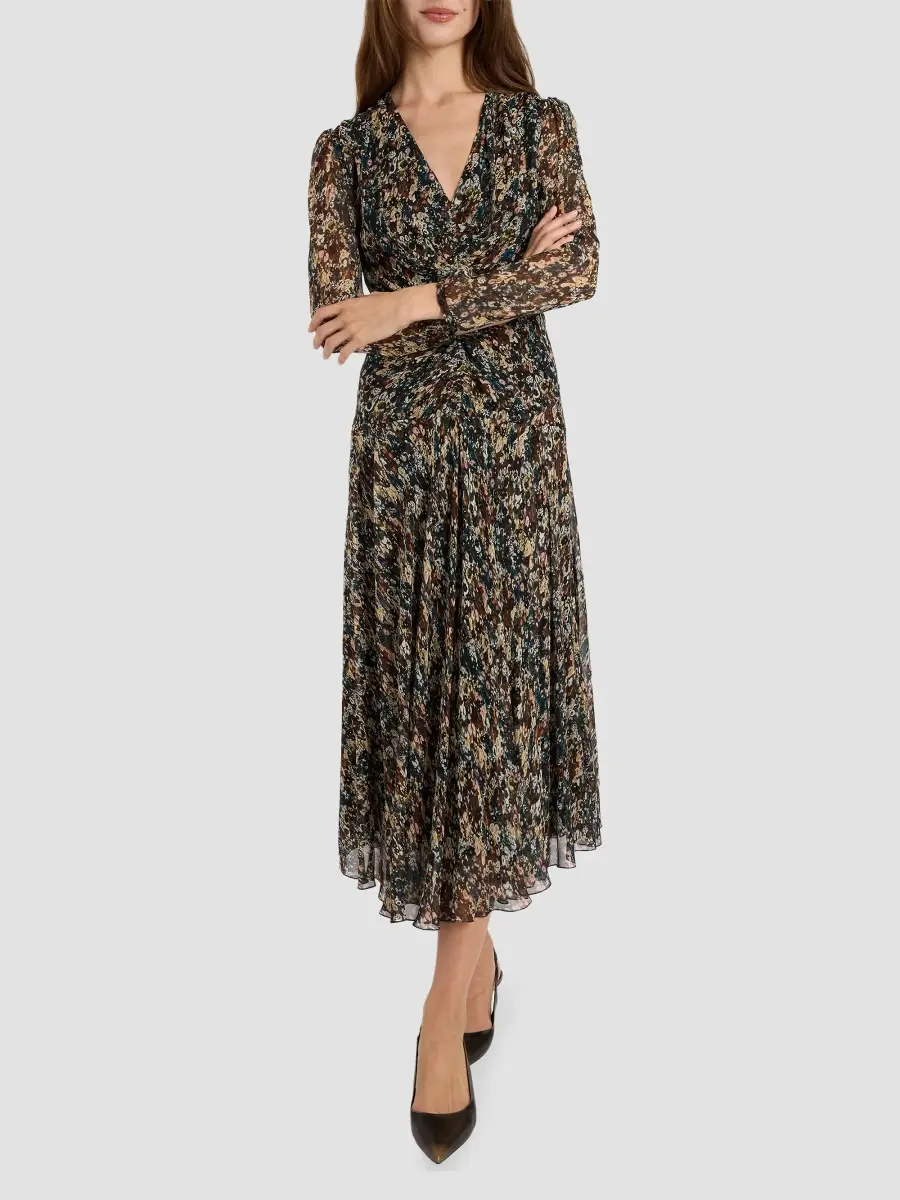 Santorelli Women's Sonia Floral Georgette A-Line Midi Dress | Thumbnail 3 Santorelli Women's Sonia Floral Georgette A-Line Midi Dress | Thumbnail 3