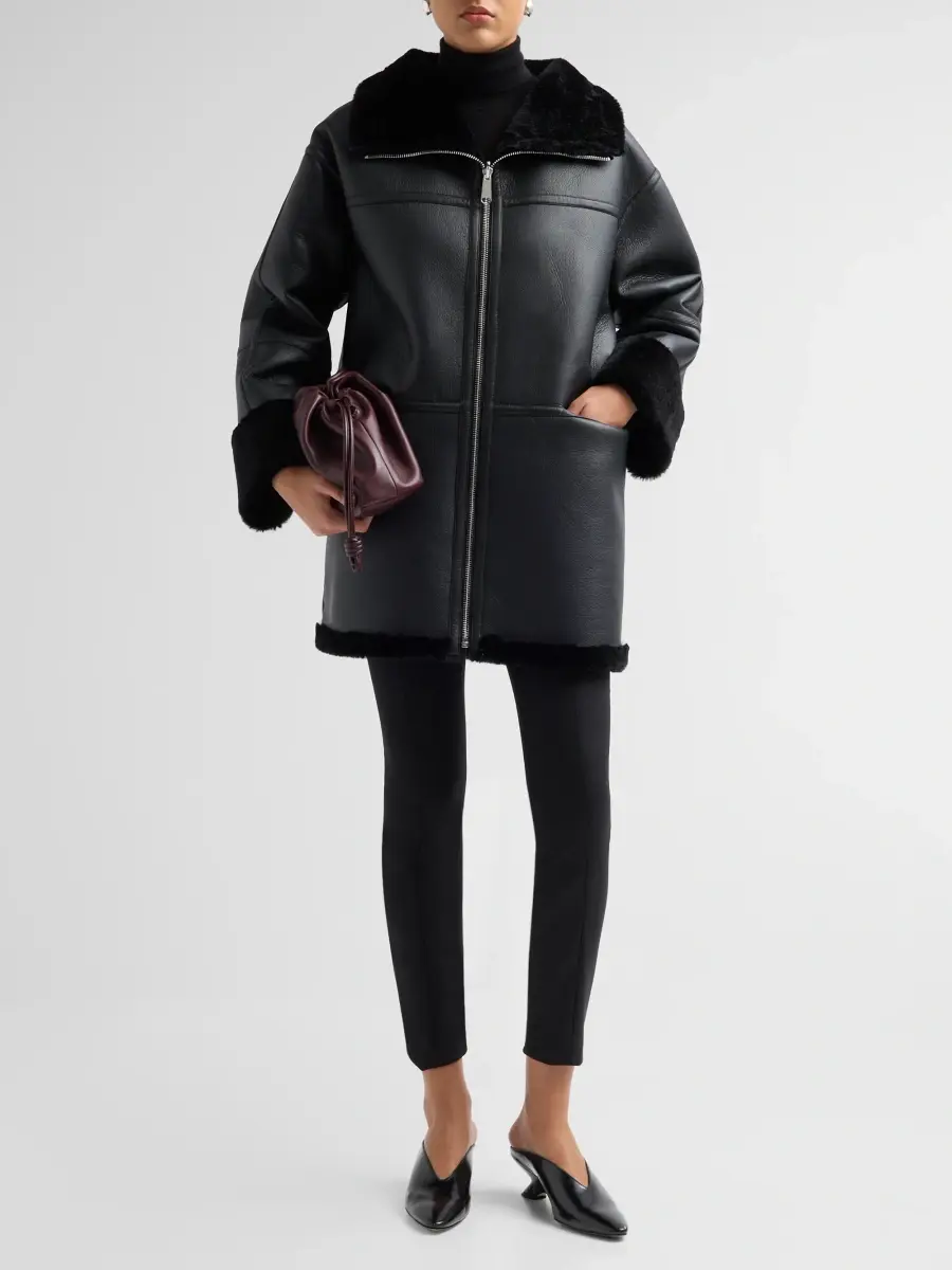Mercer Collective Women's Reversible Faux-Leather & -Shearling Coat - Black | Thumbnail 2 Mercer Collective Women's Reversible Faux-Leather & -Shearling Coat - Black | Thumbnail 2