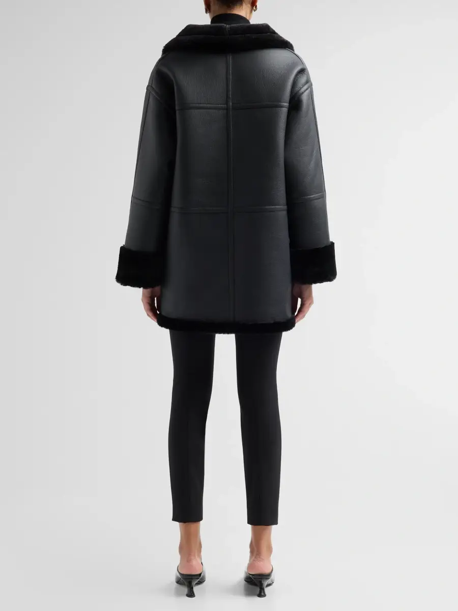 Mercer Collective Women's Reversible Faux-Leather & -Shearling Coat - Black | Thumbnail 3 Mercer Collective Women's Reversible Faux-Leather & -Shearling Coat - Black | Thumbnail 3