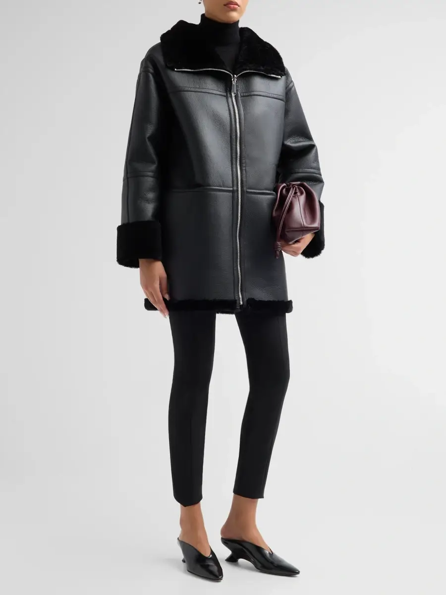 Mercer Collective Women's Reversible Faux-Leather & -Shearling Coat - Black | Thumbnail 4 Mercer Collective Women's Reversible Faux-Leather & -Shearling Coat - Black | Thumbnail 4
