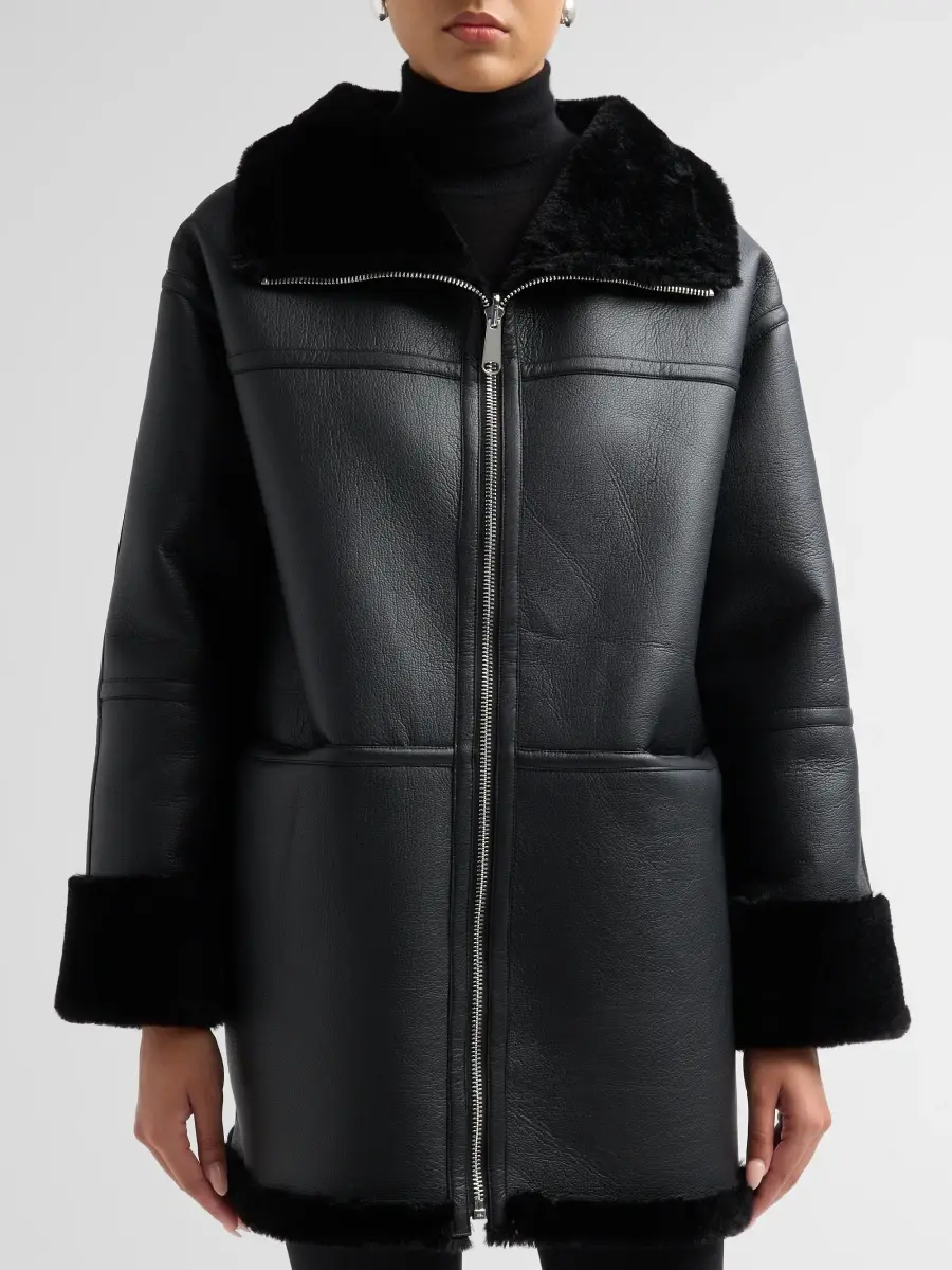 Mercer Collective Women's Reversible Faux-Leather & -Shearling Coat - Black | Thumbnail 5 Mercer Collective Women's Reversible Faux-Leather & -Shearling Coat - Black | Thumbnail 5