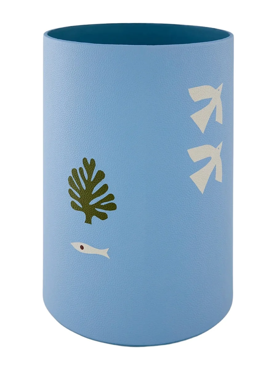 Playa Leather Waste Basket Playa Leather Waste Basket