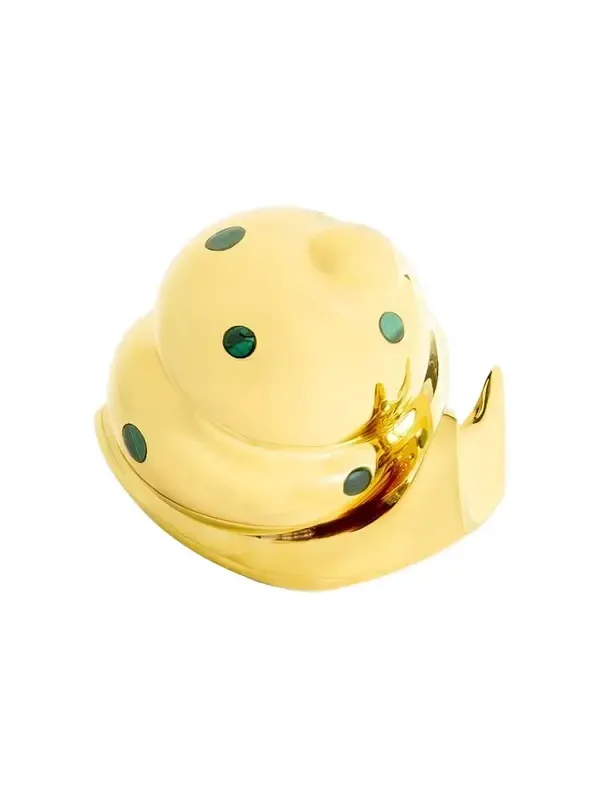 Goldtone & Malachite Snail Box Goldtone & Malachite Snail Box