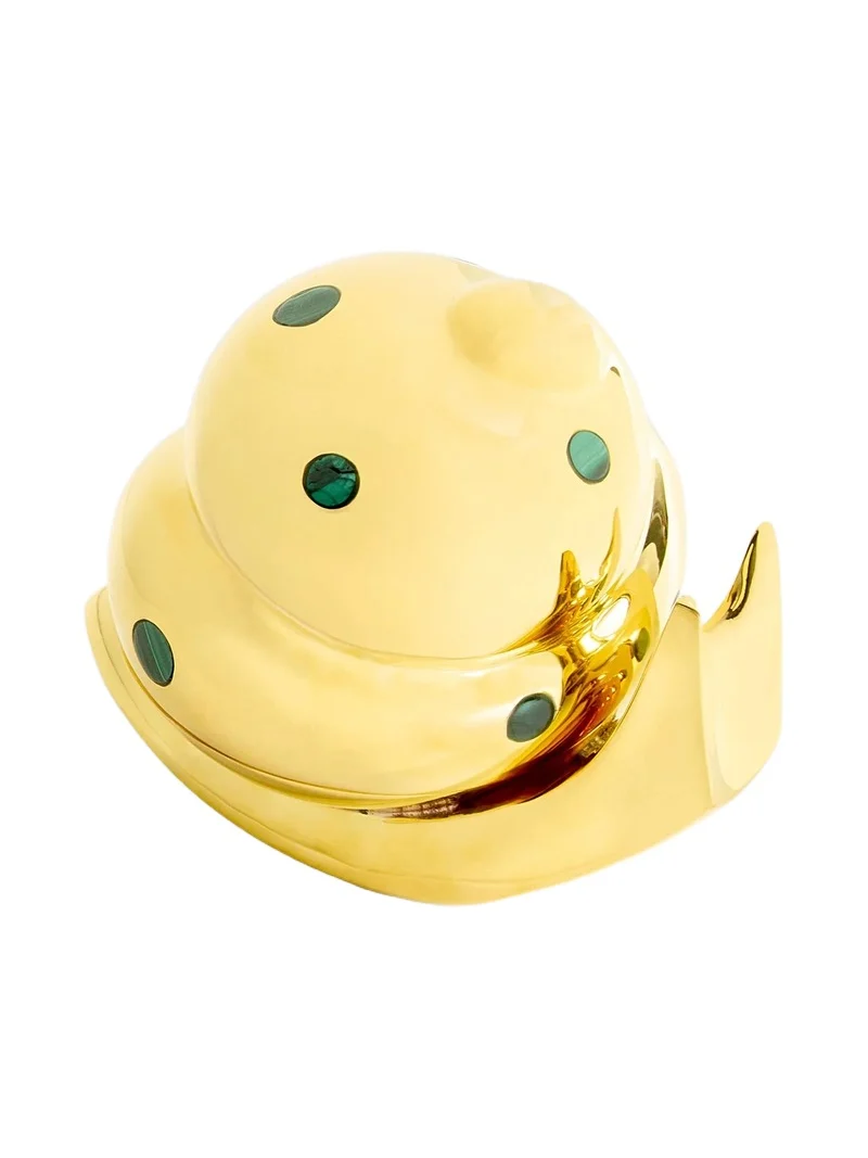 Goldtone & Malachite Snail Box