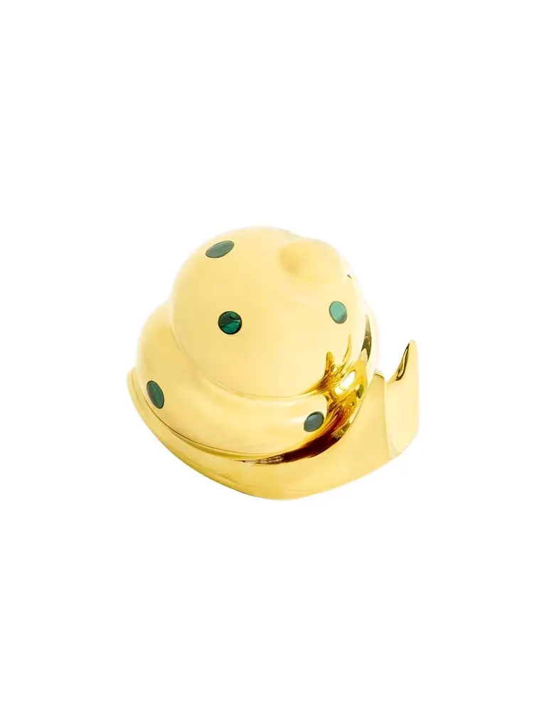 Jonathan Adler Goldtone & Malachite Snail Box