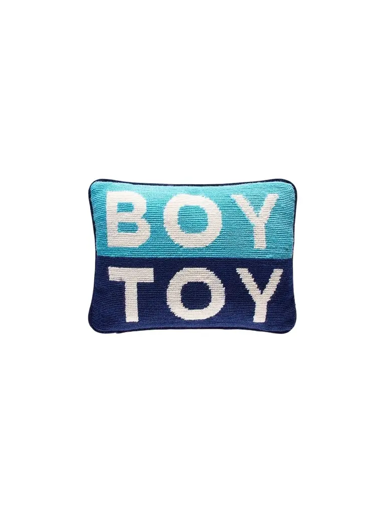 Jonathan Adler Boy Toy Personality Needlepoint Pillow