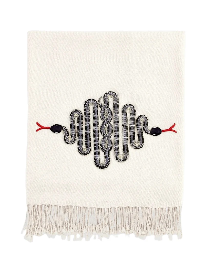 Jonathan Adler Snake Embellished Merino Wool Throw