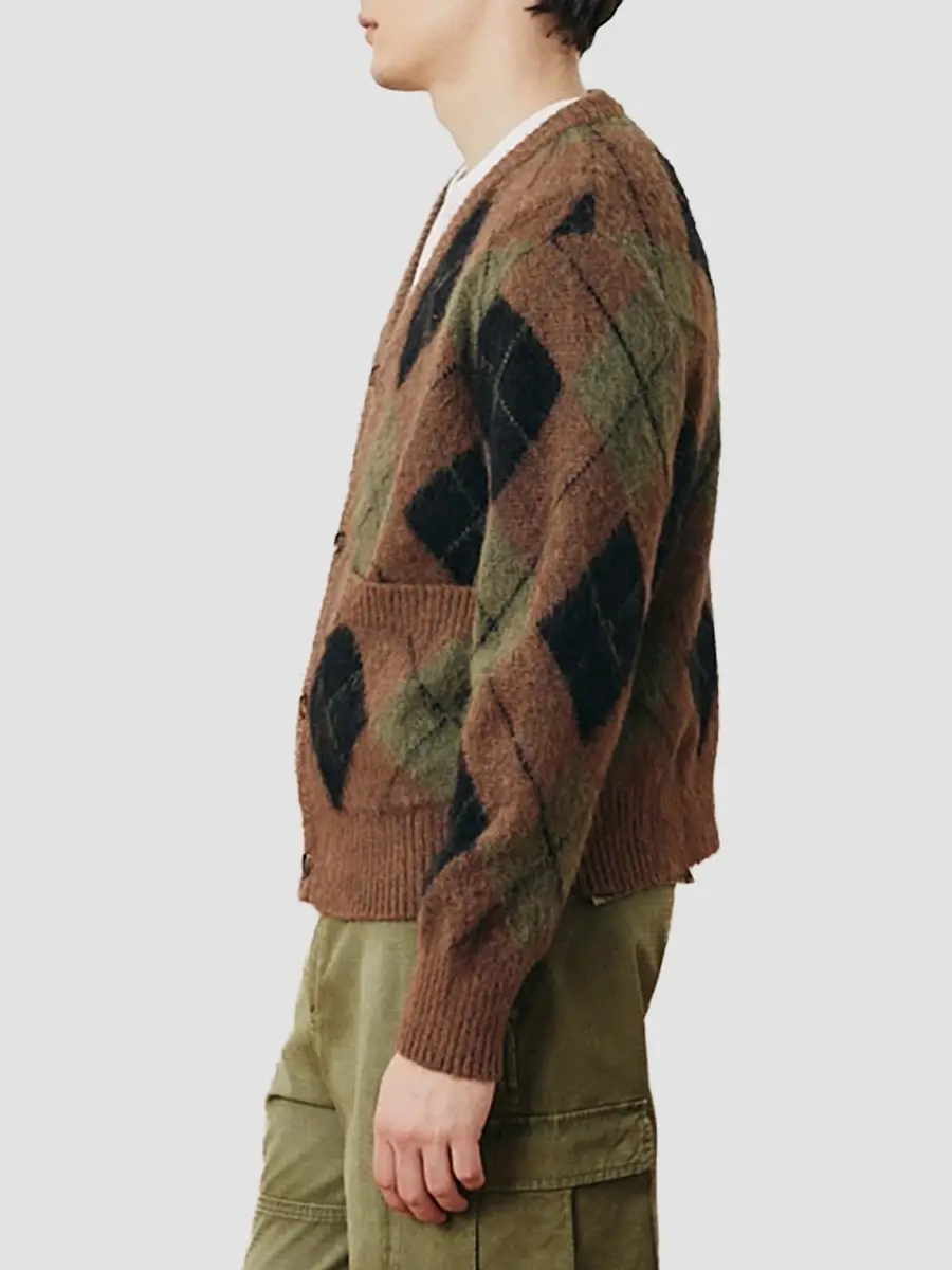 Corridor Men's Argyle V-Neck Cardigan | Thumbnail 4