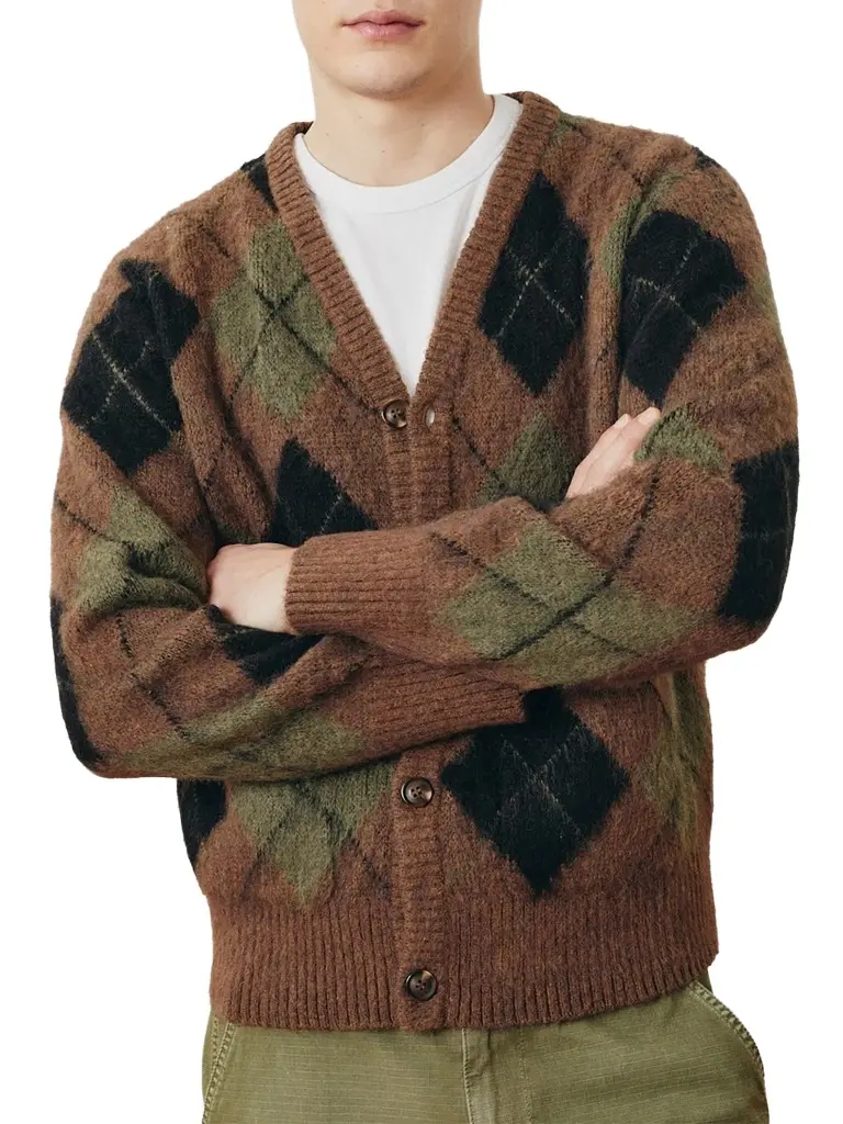 Corridor Men's Argyle V-Neck Cardigan
