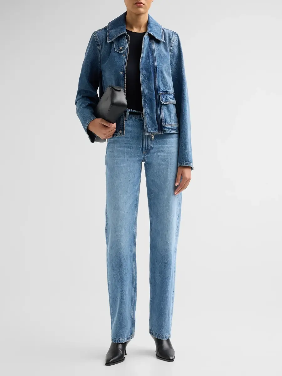 Brandon Maxwell Women's The Hayes Denim Boxy Jacket | Thumbnail 2 Brandon Maxwell Women's The Hayes Denim Boxy Jacket | Thumbnail 2