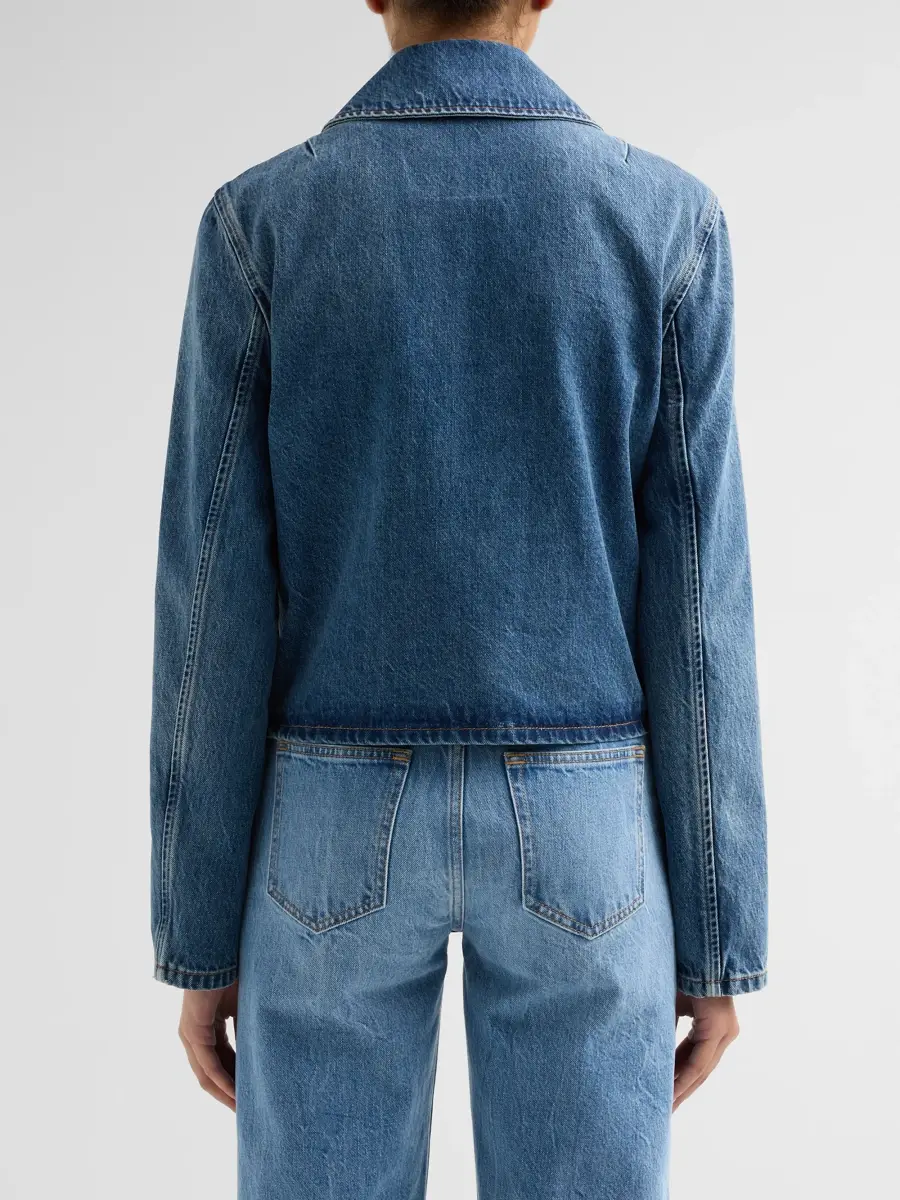 Brandon Maxwell Women's The Hayes Denim Boxy Jacket | Thumbnail 3 Brandon Maxwell Women's The Hayes Denim Boxy Jacket | Thumbnail 3