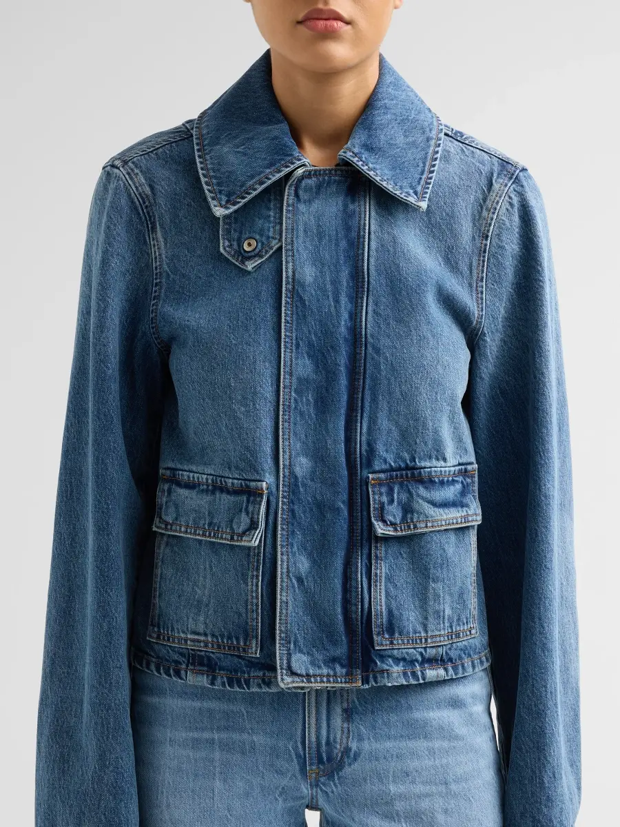 Brandon Maxwell Women's The Hayes Denim Boxy Jacket | Thumbnail 5 Brandon Maxwell Women's The Hayes Denim Boxy Jacket | Thumbnail 5