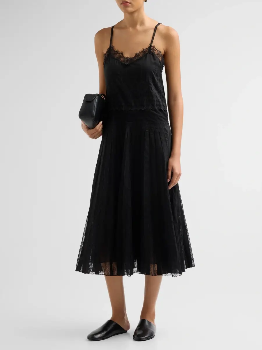 Brandon Maxwell Women's The Rooney Lace Embroidered Slip Dress | Thumbnail 4 Brandon Maxwell Women's The Rooney Lace Embroidered Slip Dress | Thumbnail 4