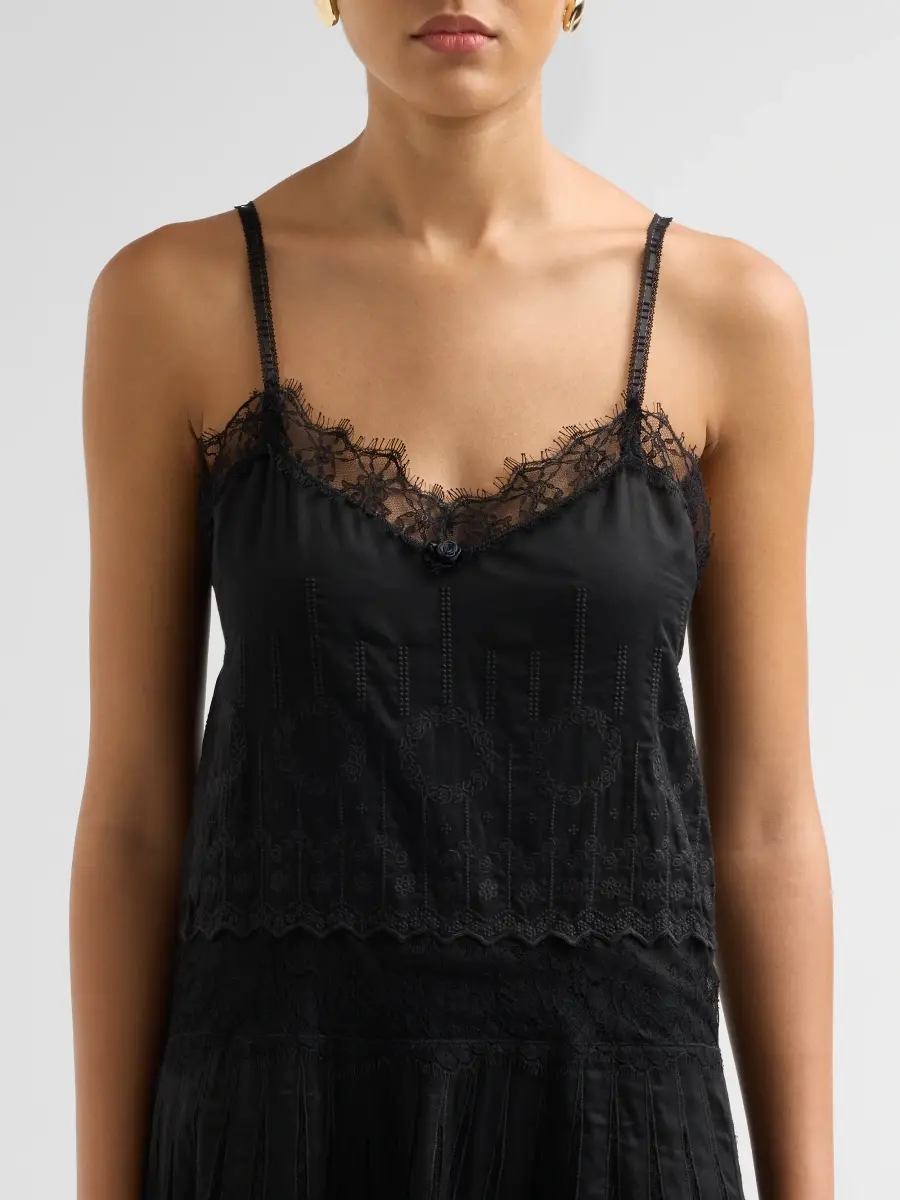 Brandon Maxwell Women's The Rooney Lace Embroidered Slip Dress | Thumbnail 5 Brandon Maxwell Women's The Rooney Lace Embroidered Slip Dress | Thumbnail 5