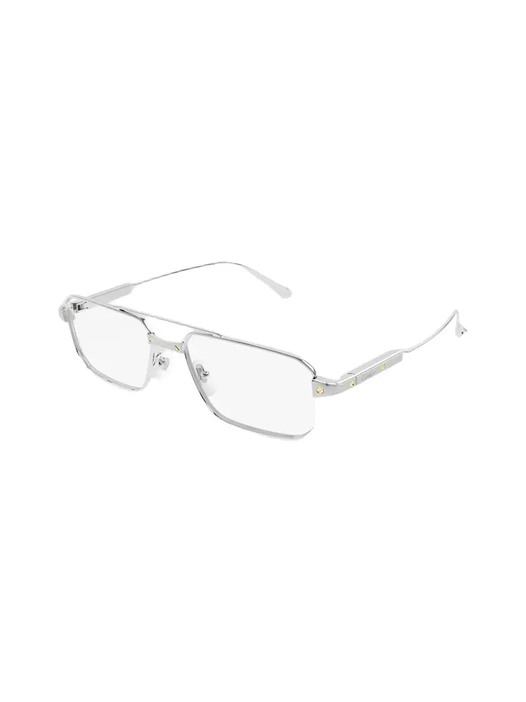 Cartier Men's Santos De 57MM 24K-Gold-Plated Rectangular Eyeglasses